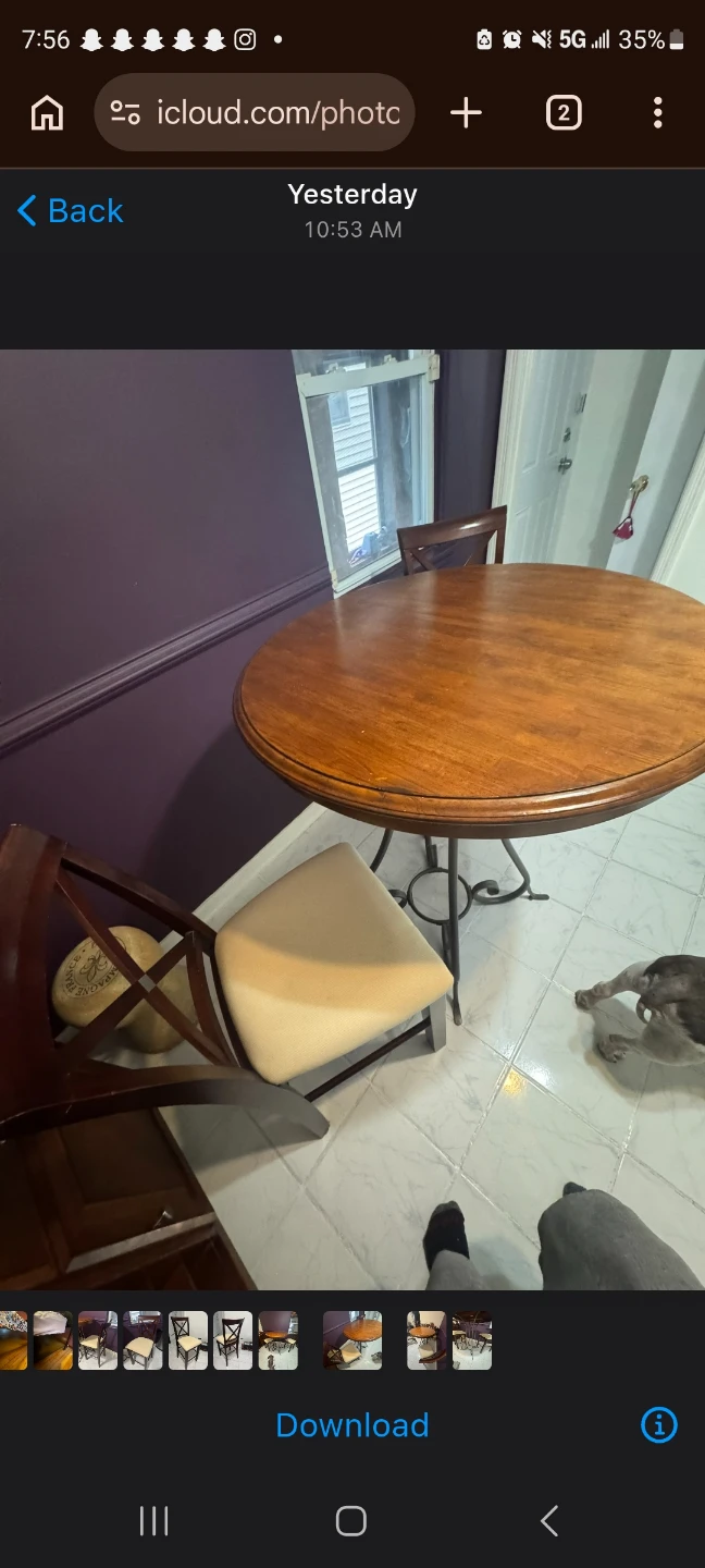 Round Top Dining Table with 2 Chairs - photo 5