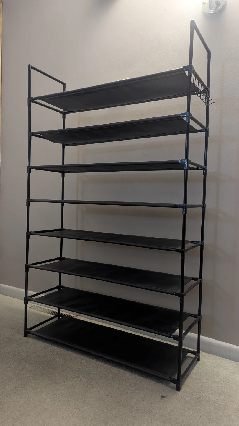 8-Tier Black Shoe Rack