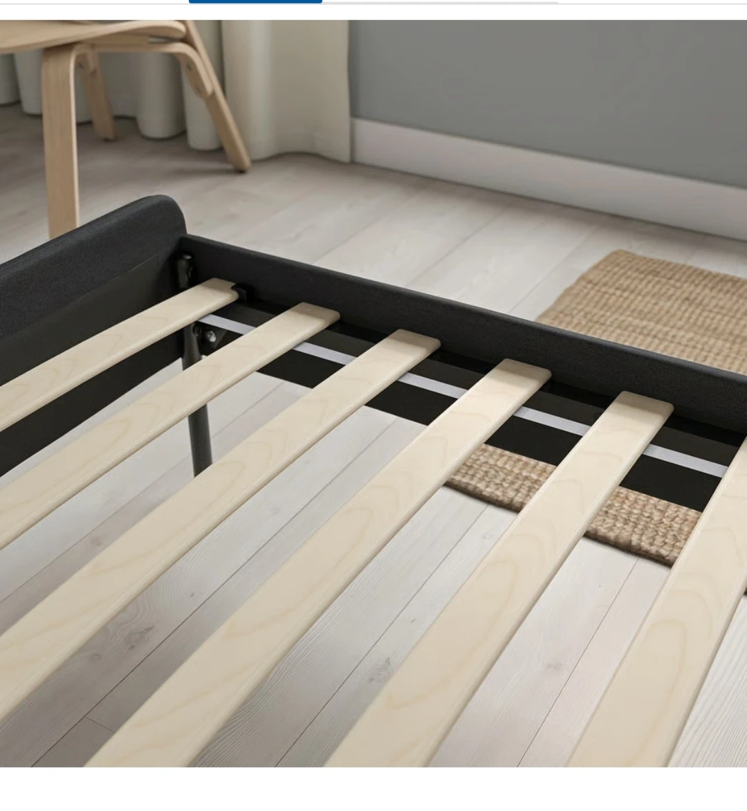 IKEA SLÄTTUM Upholstered Bed Frame - Dark Gray, Twin - photo 4