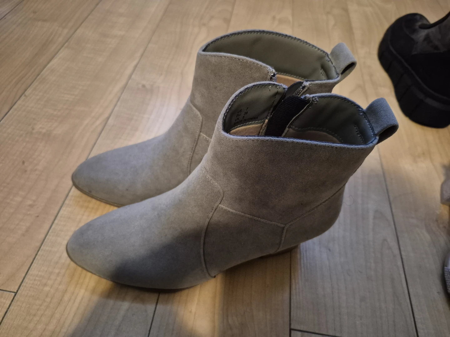 Grey Suede Ankle Boots - Size 7.5 - photo 2