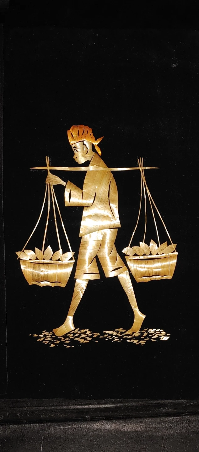 Decorative Straw Art Panel - Rural Scene - photo 3