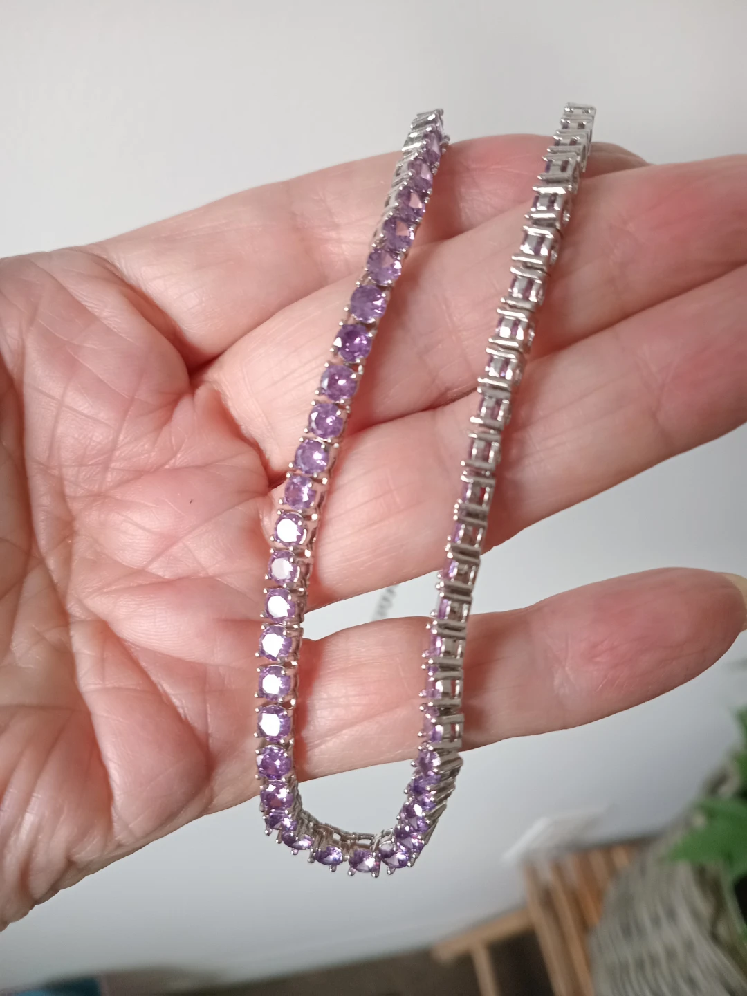 Purple Cubic Zirconia Tennis necklace