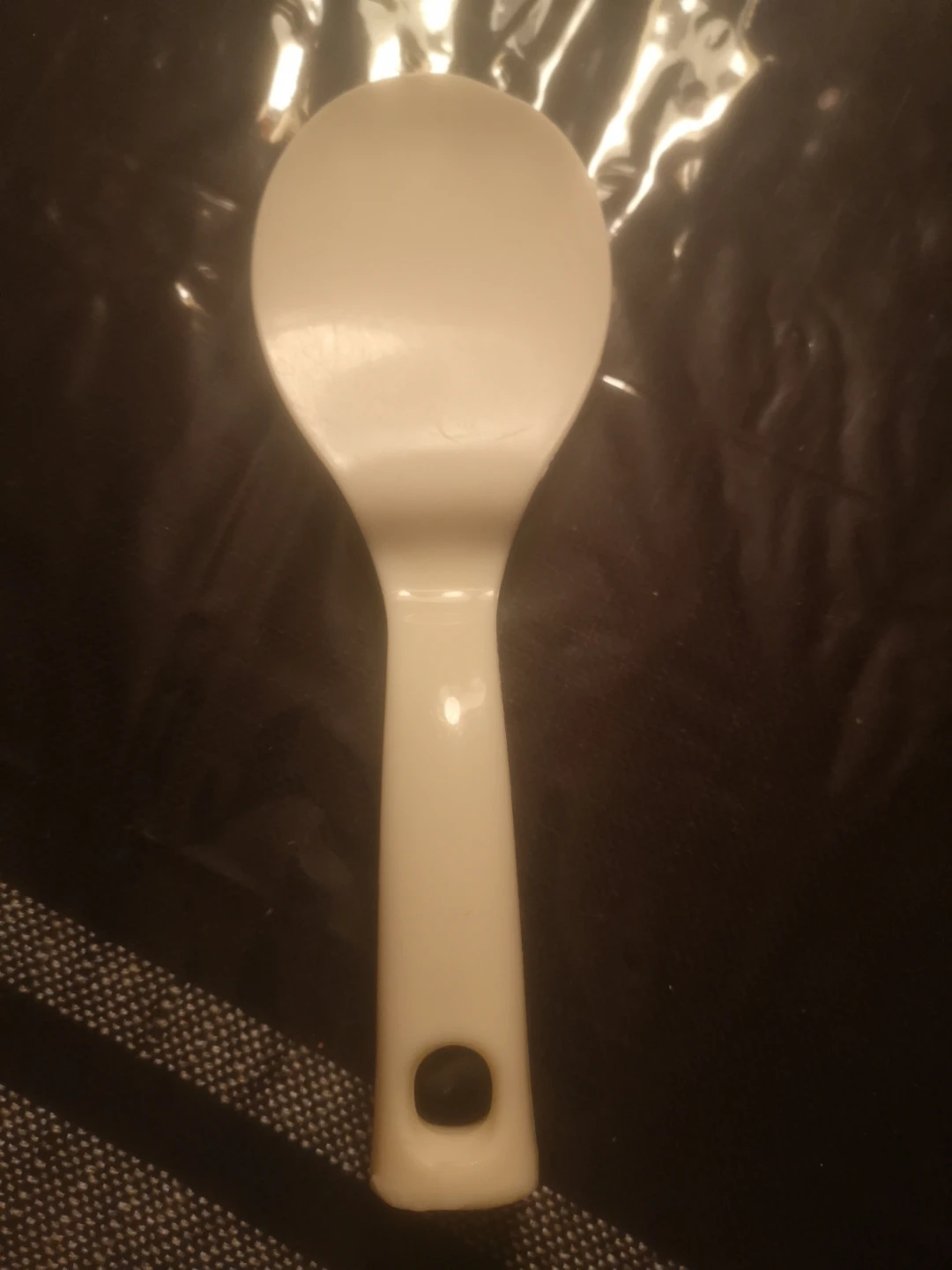 White Plastic Rice Spoon