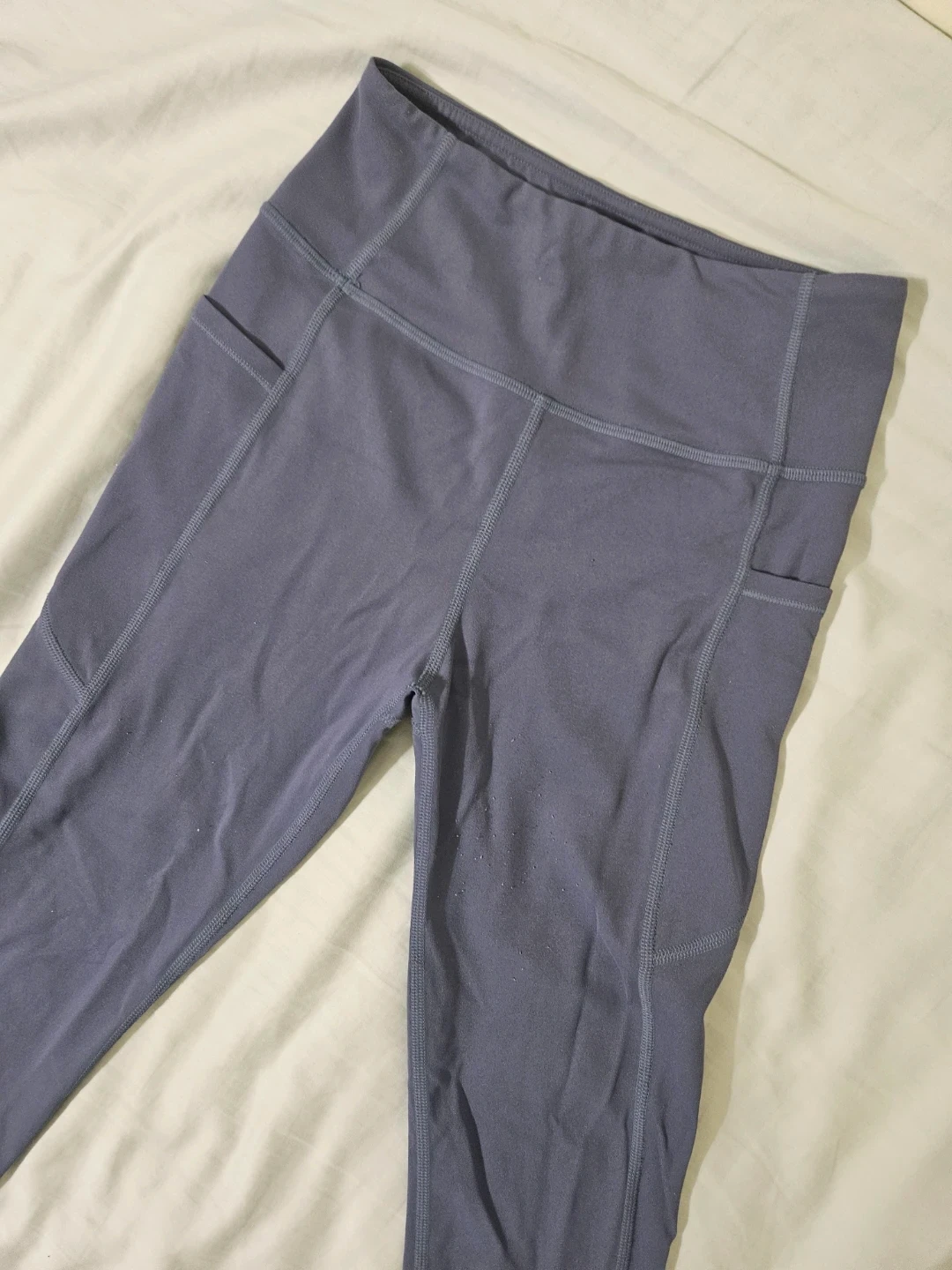 Blue High-Waisted Leggings with Pockets - photo 2