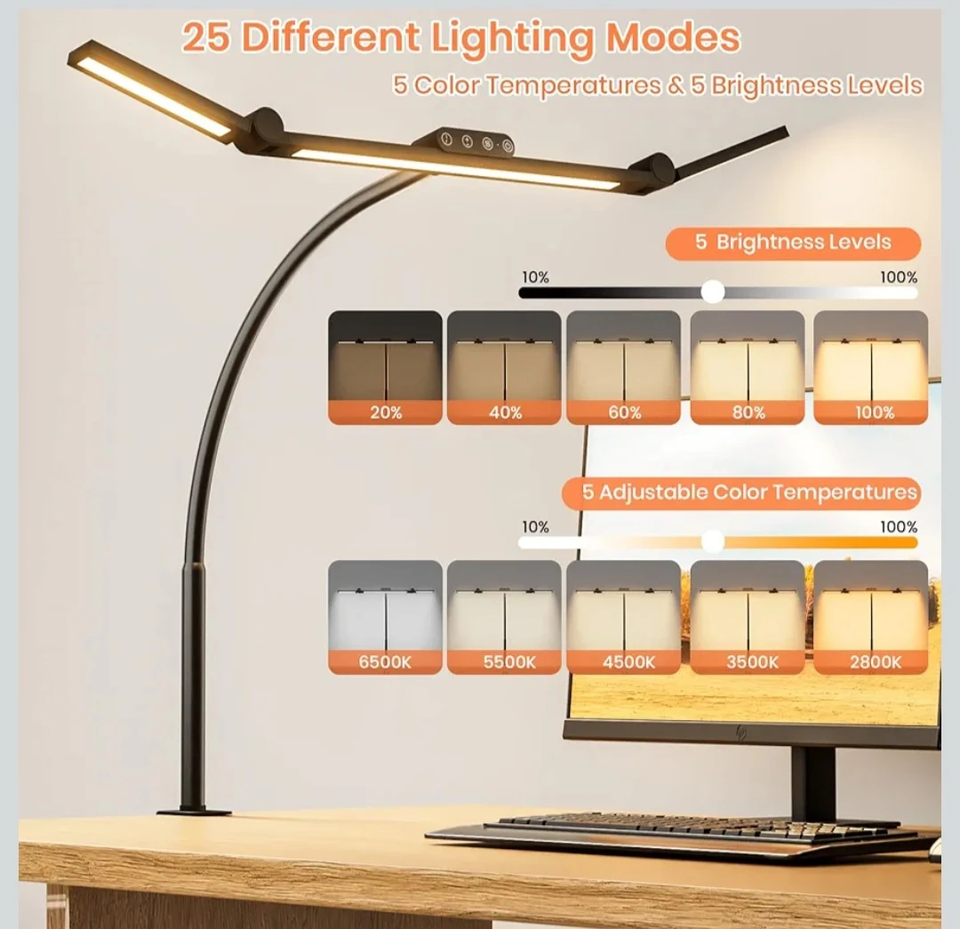 TYEE LED Desk Lamp with clamp - photo 5