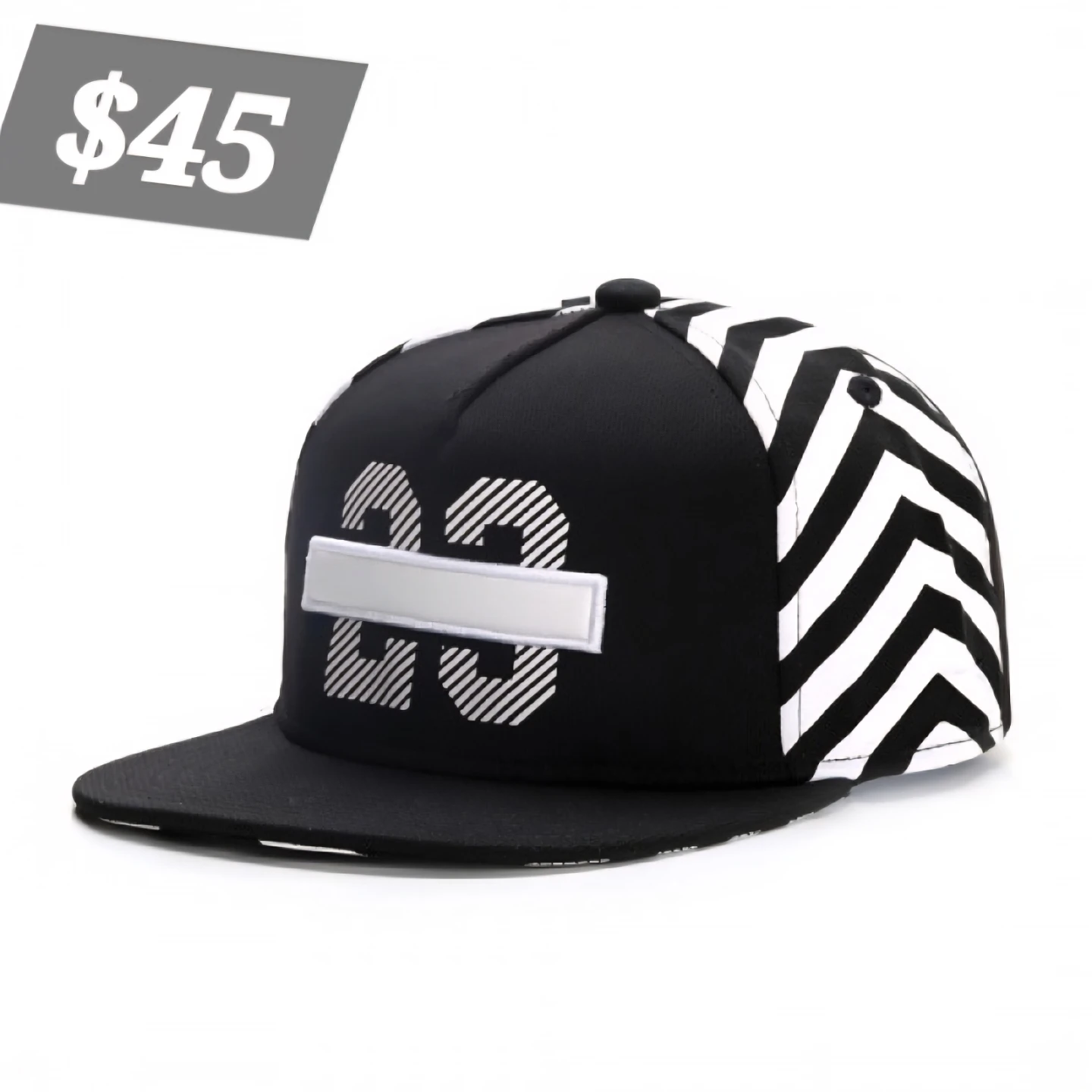 Black and White "23" Snapback Hat