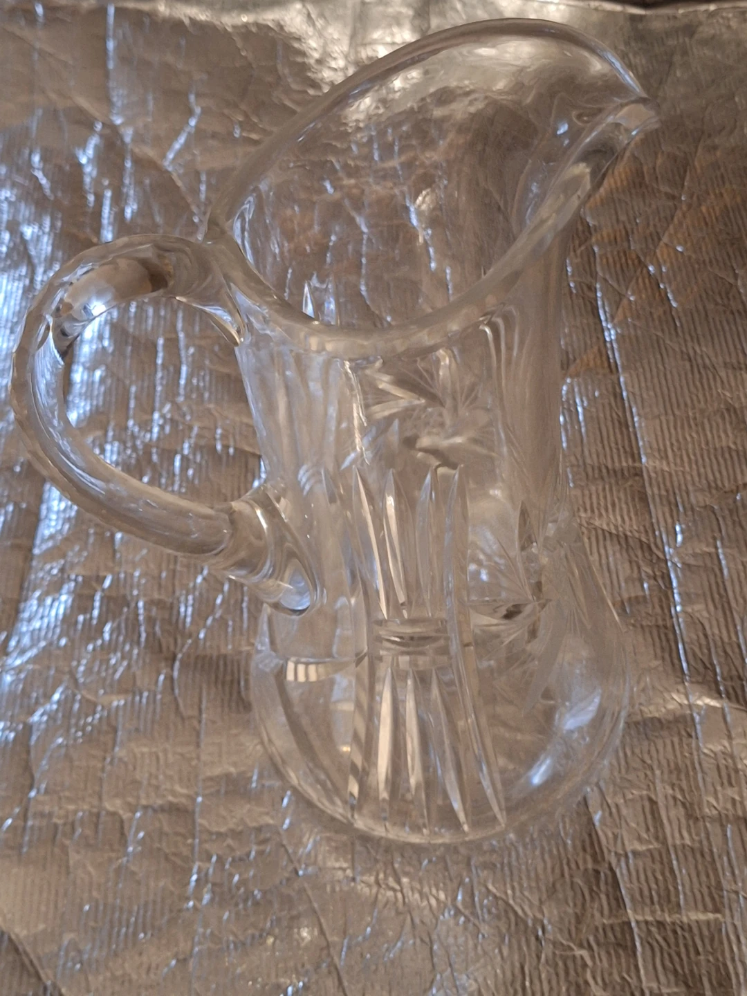 Clear Glass Pitcher with Etched Design - photo 2