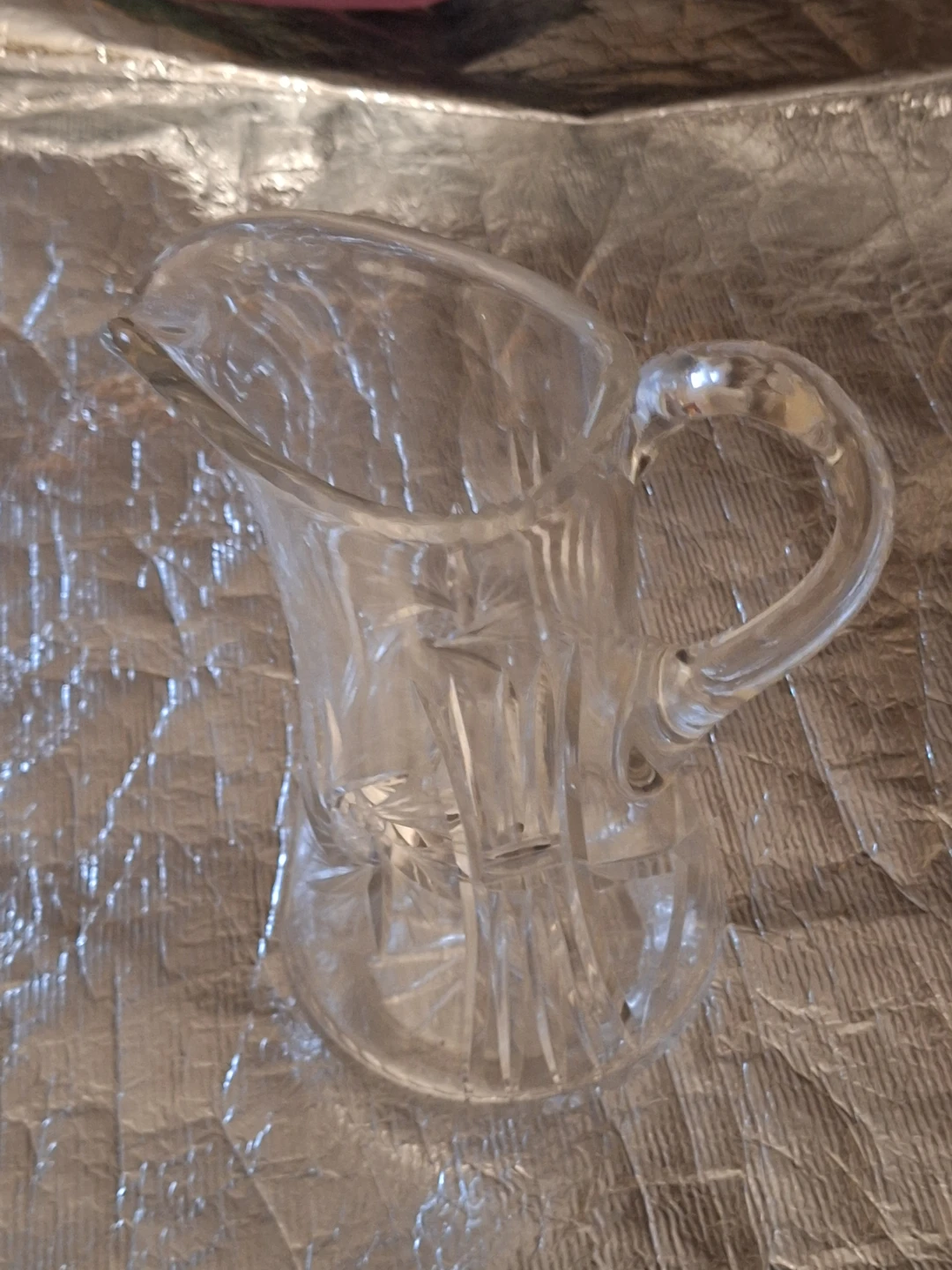 Clear Glass Pitcher with Etched Design - photo 3