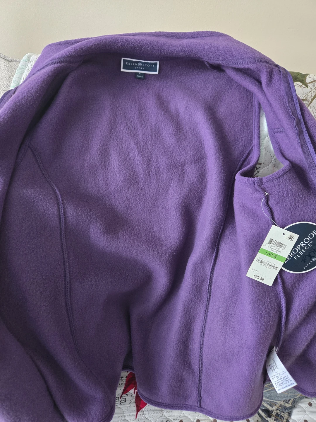 Karen Scott Sport Purple Fleece Vest Size Large - photo 3