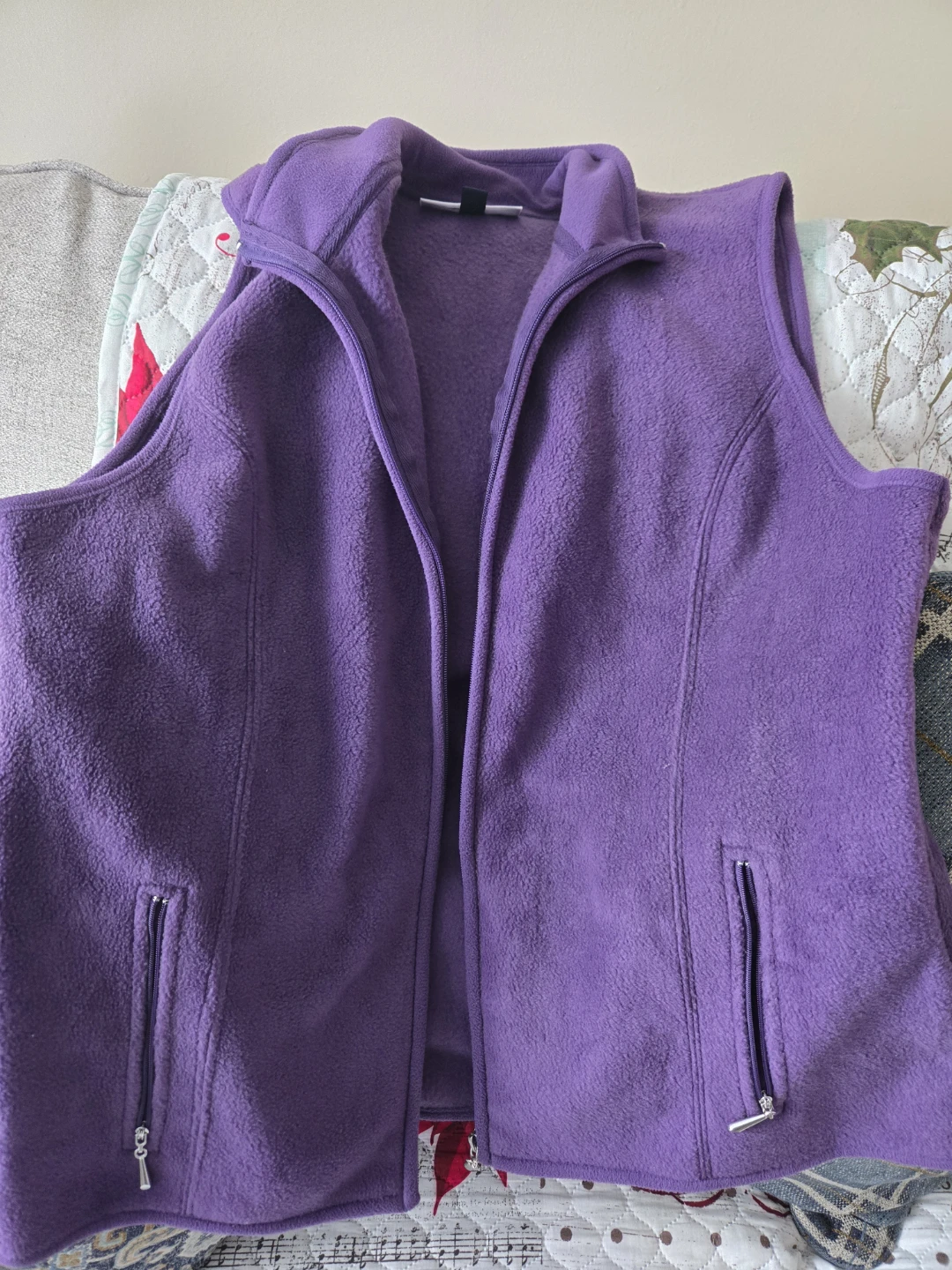 Karen Scott Sport Purple Fleece Vest Size Large - photo 4