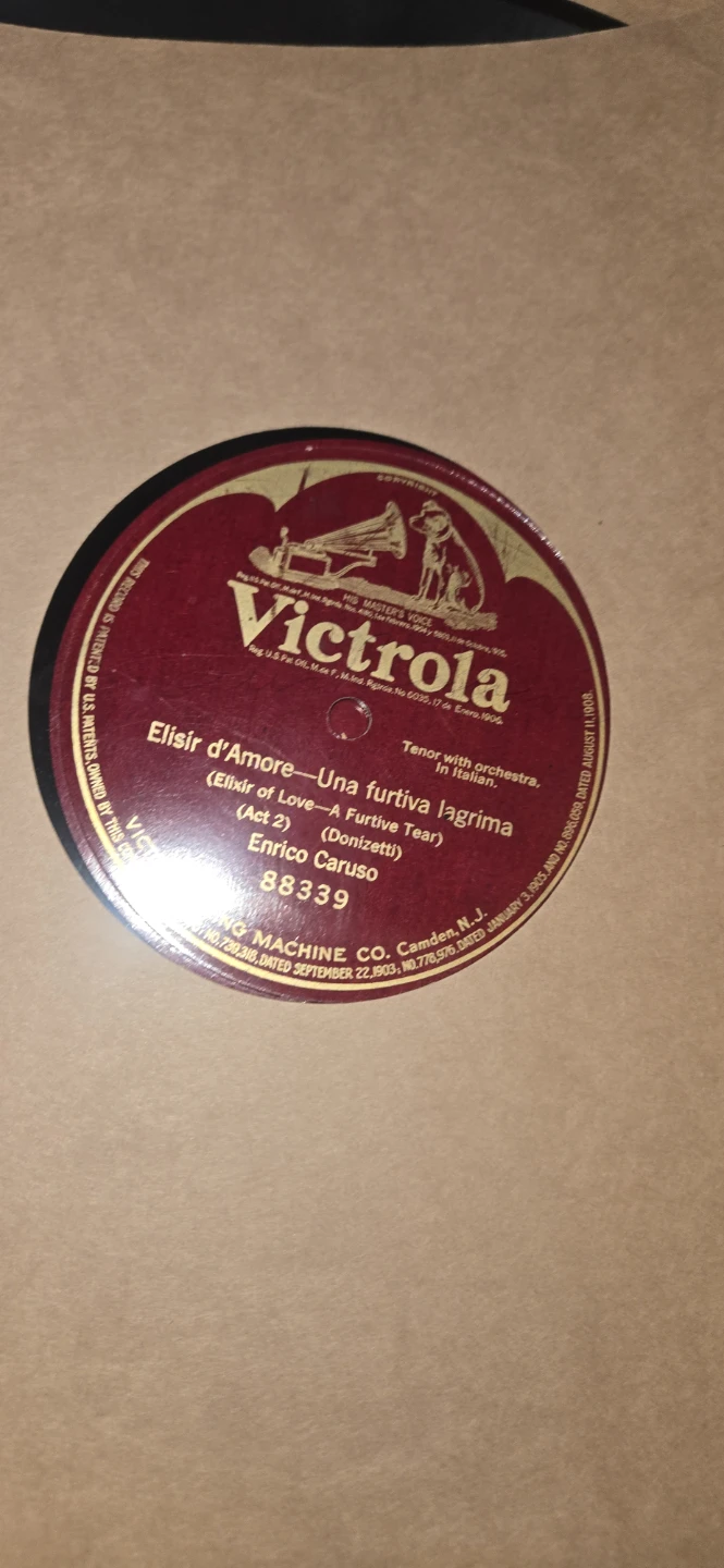 Victrola "Elixir d'Amore" 78 RPM Record - Enrico Caruso - photo 3