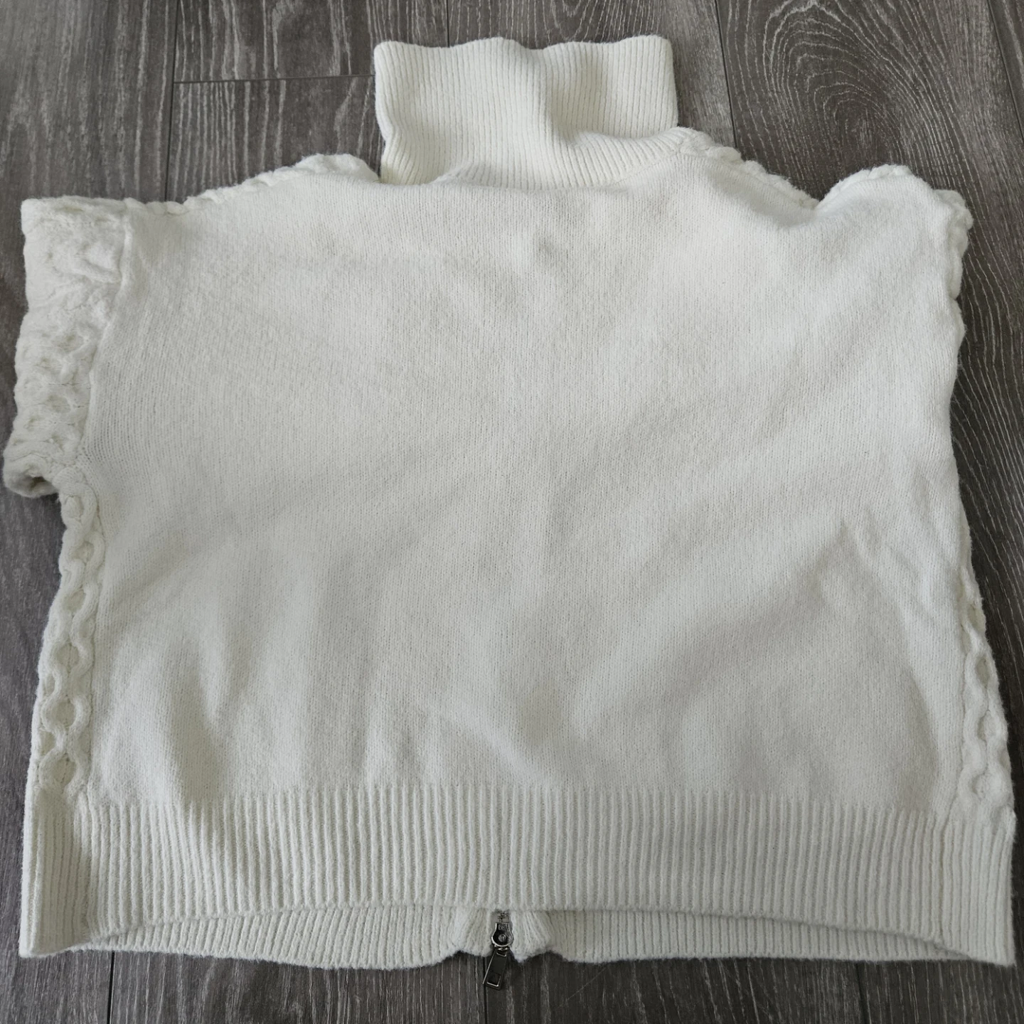 Debut White Cable Knit Zip-Up Sweater Vest - photo 4