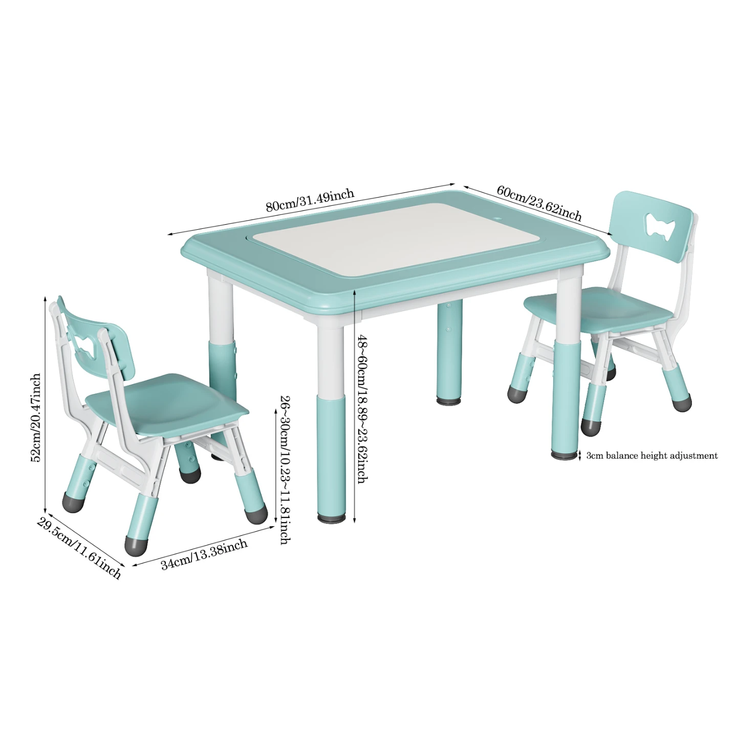New Kids 2-in-1 Drawing & Learning Table with 2 Chairs - photo 5