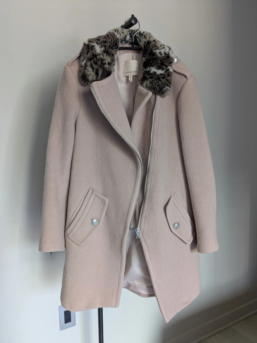 Rebecca Taylor Pink Wool Blend Coat - Size 4 - photo 3