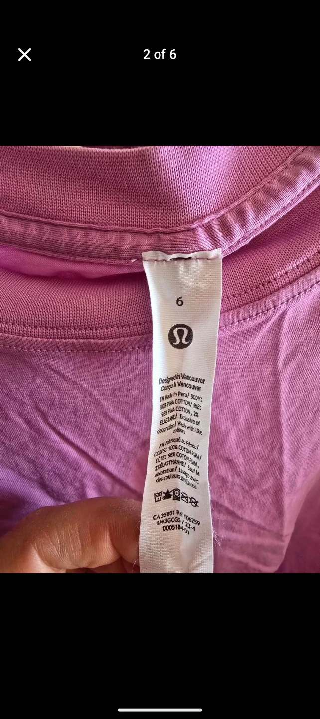 Lululemon Pink Cropped T-Shirt Size 6 - photo 2