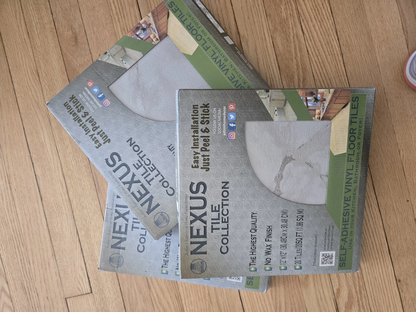 Nexus Self-Adhesive Vinyl Floor Tiles -  3 pack