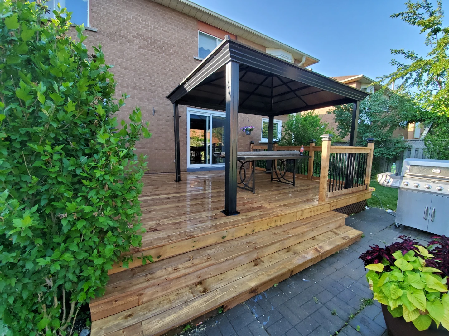 Wooden Deck with Gazebo and Lighting - photo 2