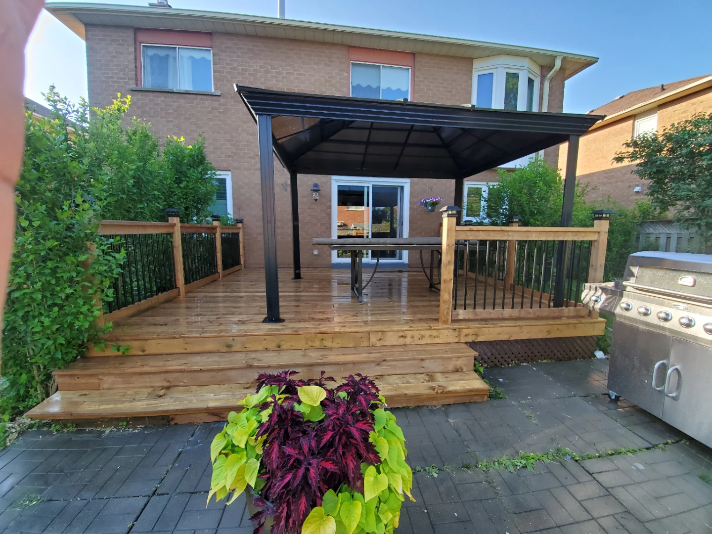 Wooden Deck with Gazebo and Lighting - photo 3