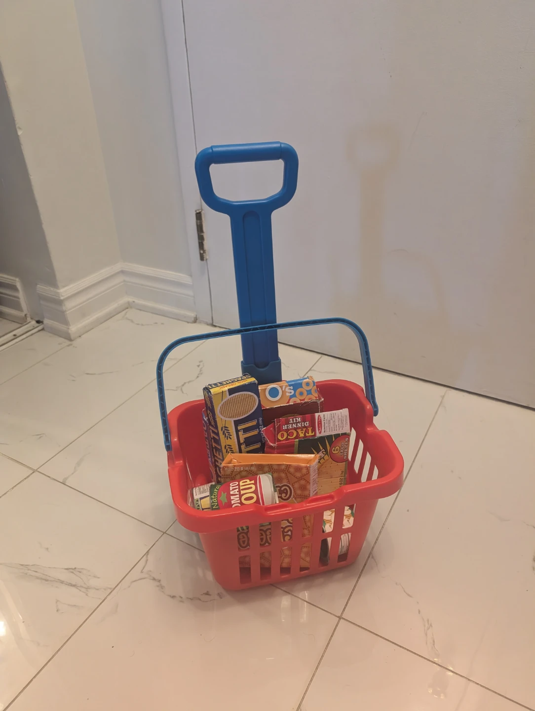 Toy Shopping Cart with Play Food
