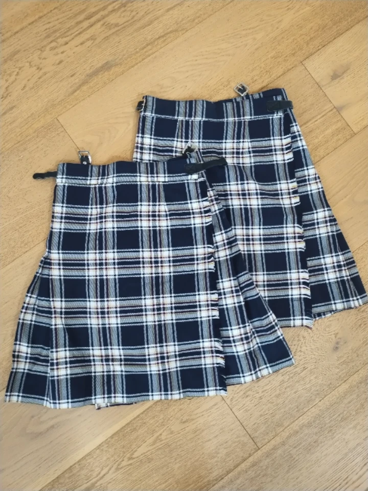 Two (2) École Sainte Marie Tartan Kilt Skirt uniform size 10