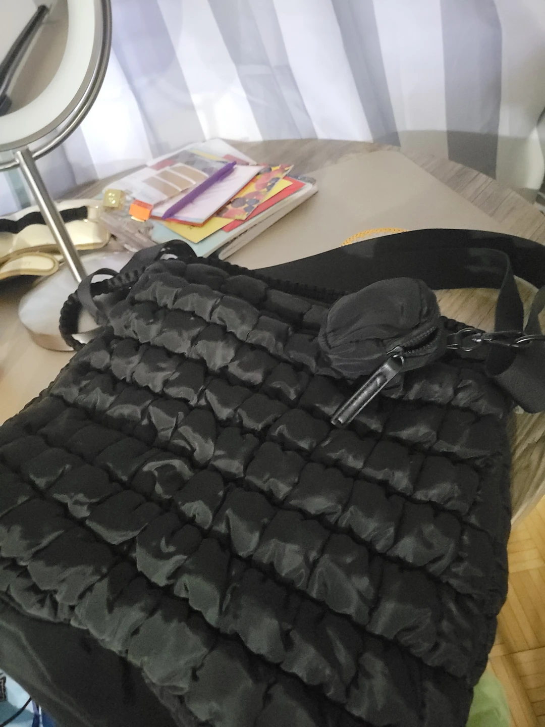 Black Puffer Shoulder Bag