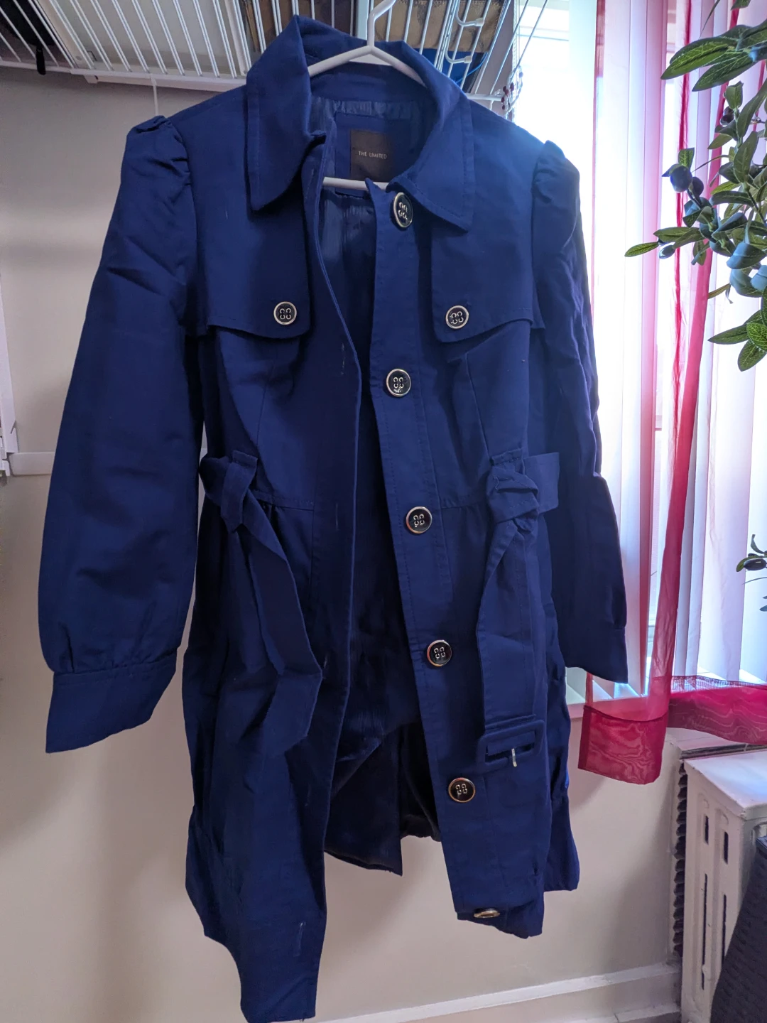 The Limited Navy Blue Trench Coat - Size M