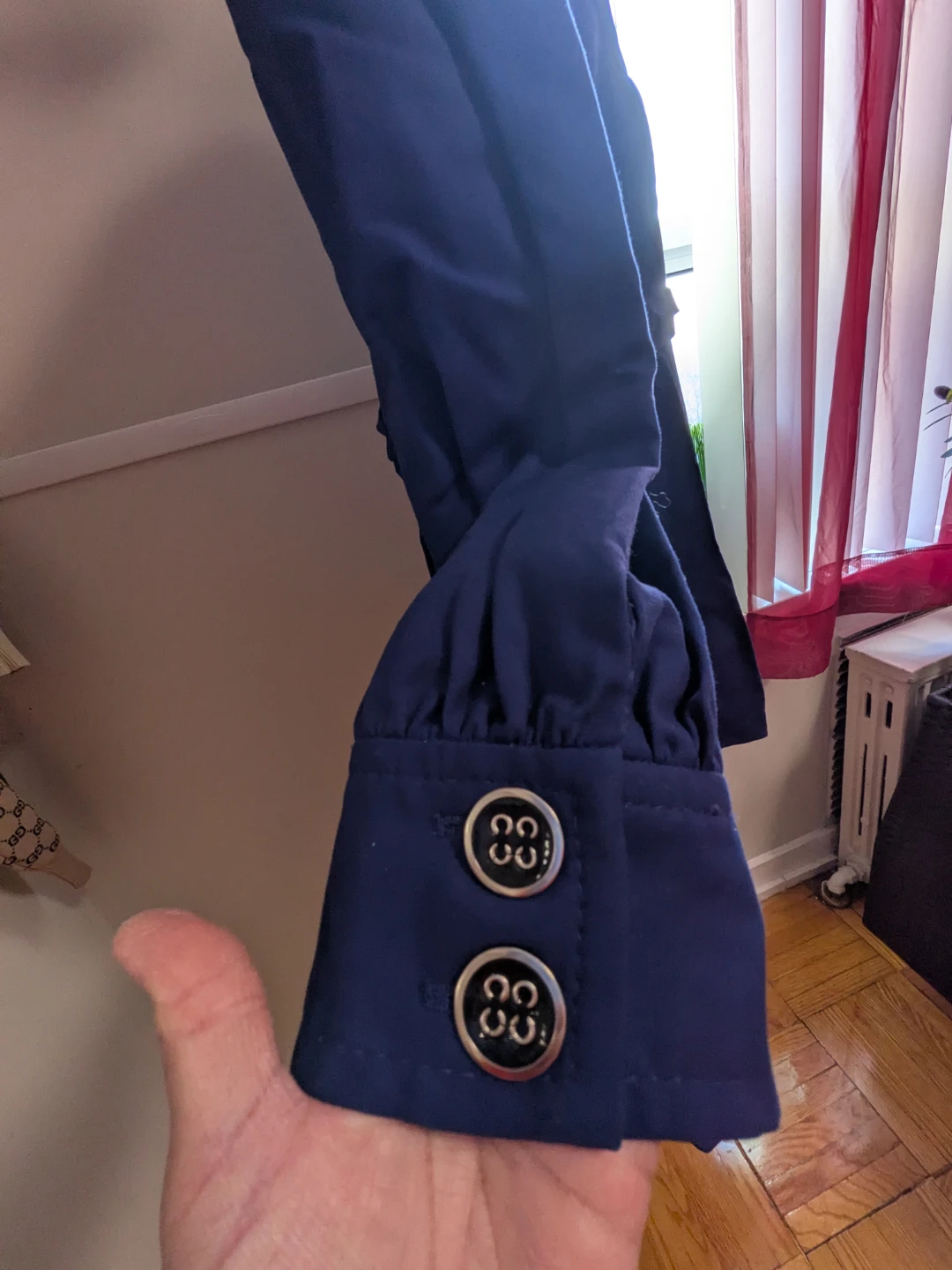 The Limited Navy Blue Trench Coat - Size M - photo 2