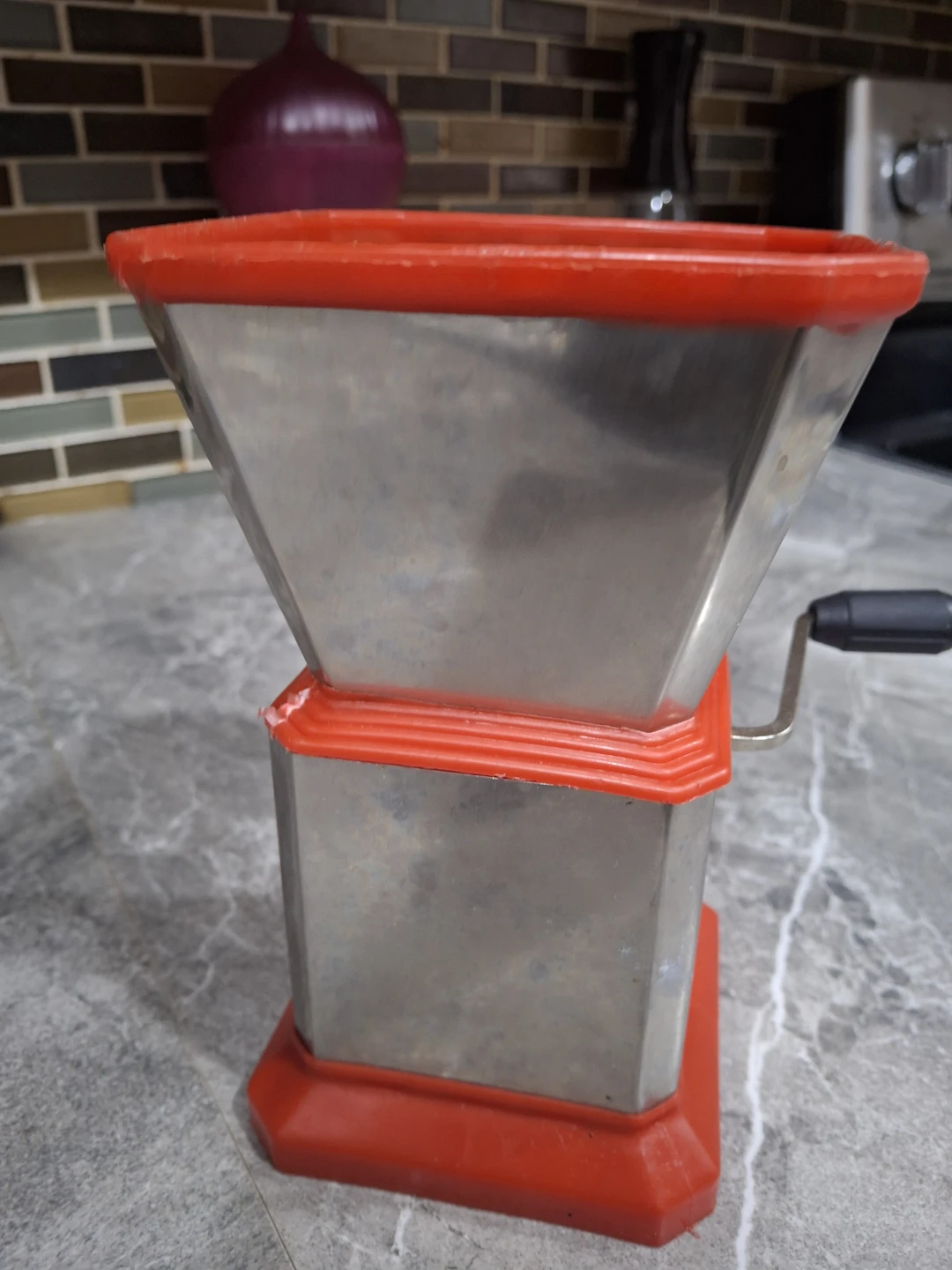 Vintage Manual Food Chopper/Grinder with Red Base - photo 2