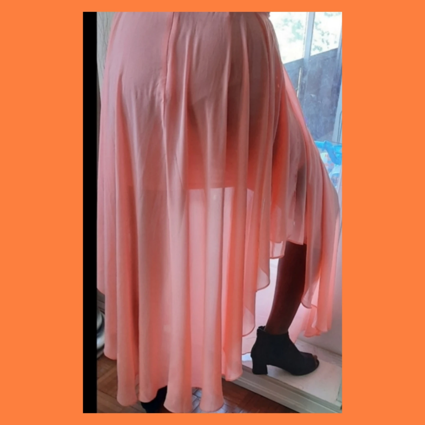 Women's High-Low Skirt - Peach