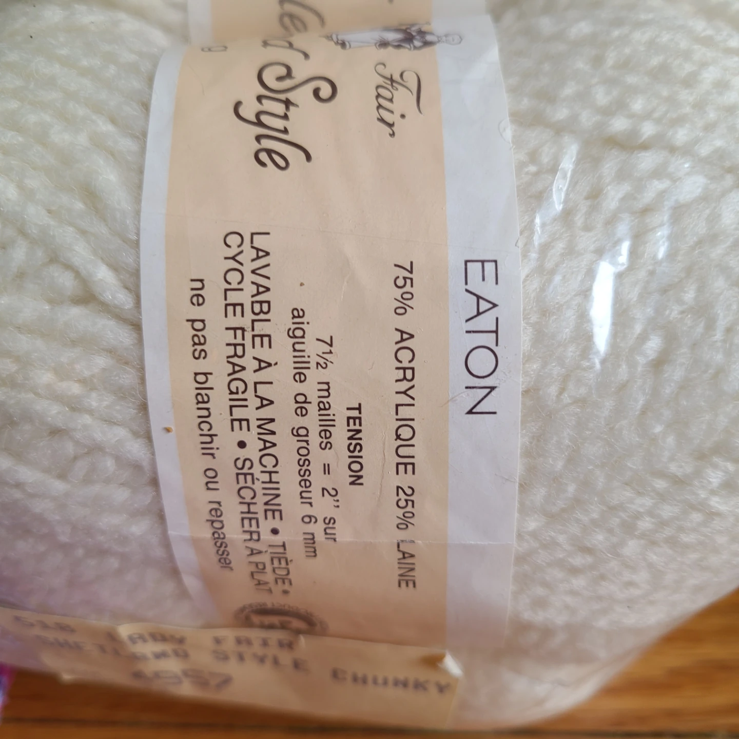 Eaton Shetland Style Chunky Wool Yarn - Cream - photo 3