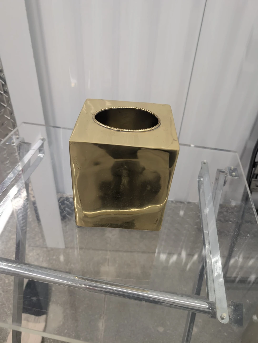 Gold Decorative Waste Bin & Tissue Box Cover