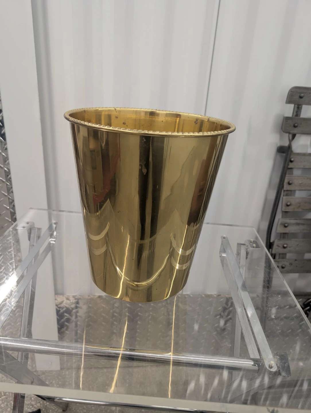 Gold Decorative Waste Bin & Tissue Box Cover - photo 2