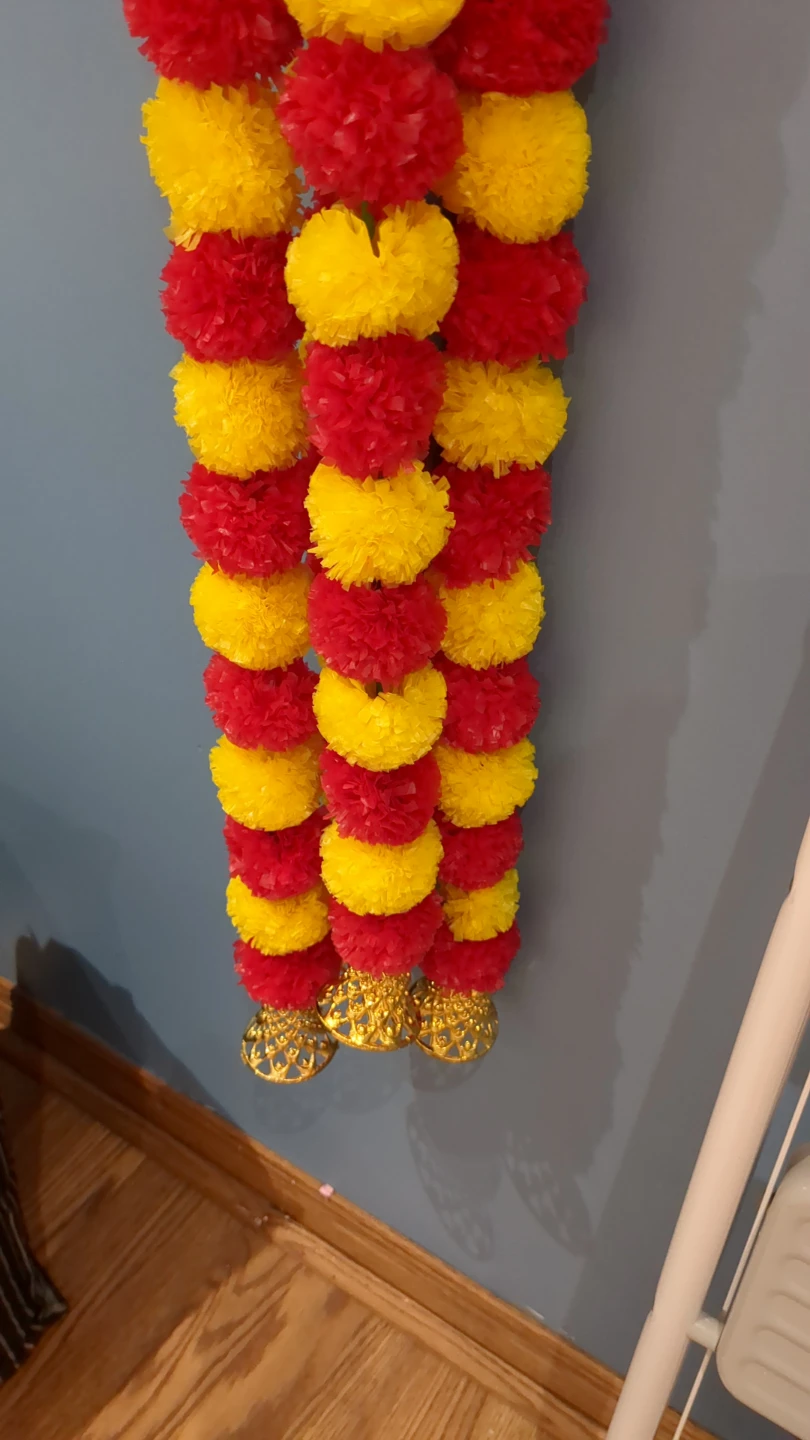 Assorted Colourful Flower Garlands (Yellow, Orange, Red) - photo 2