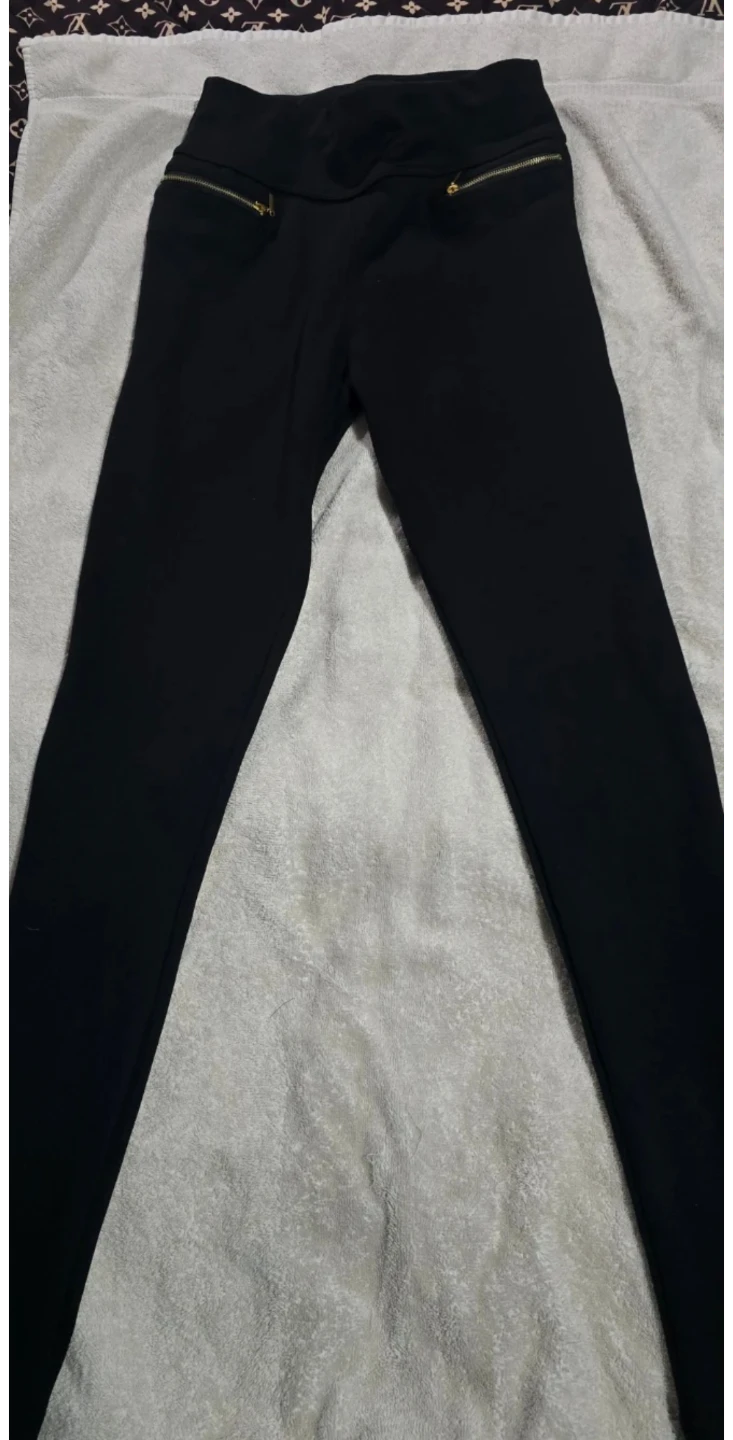 Black Streetwear Society Zipper Detail Leggings - Size Medium