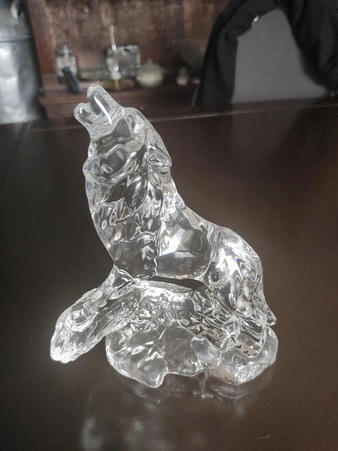 Crystal Howling Wolf Figurine - photo 2