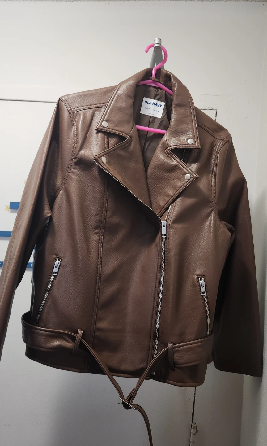 Old Navy Brown Faux Leather Moto Jacket