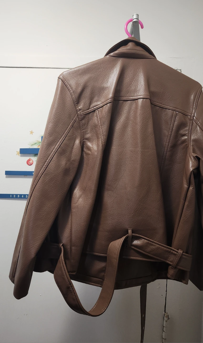 Old Navy Brown Faux Leather Moto Jacket - photo 2