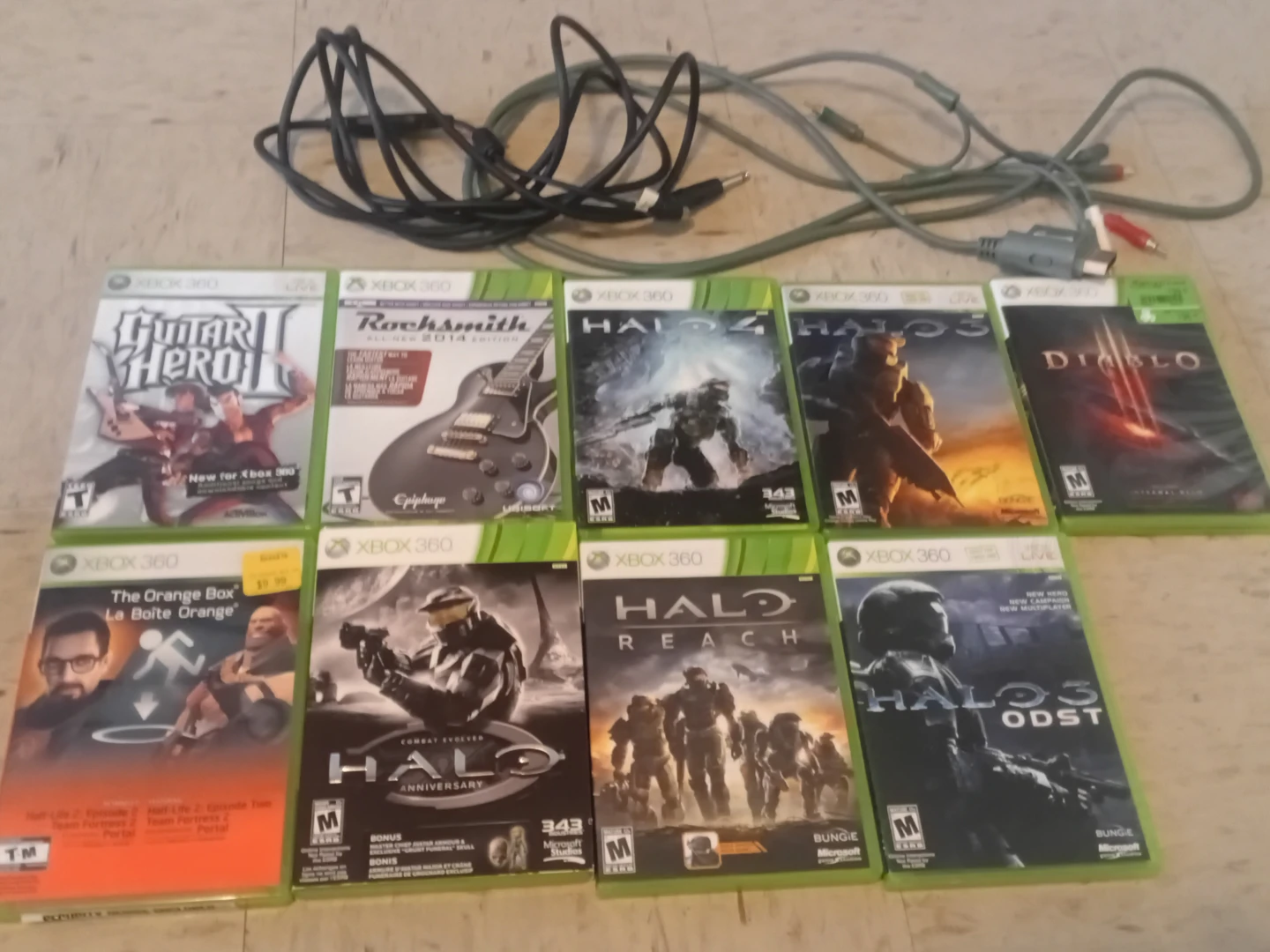Xbox 360 Game Bundle - Halo, Diablo, Guitar Hero, Rocksmith