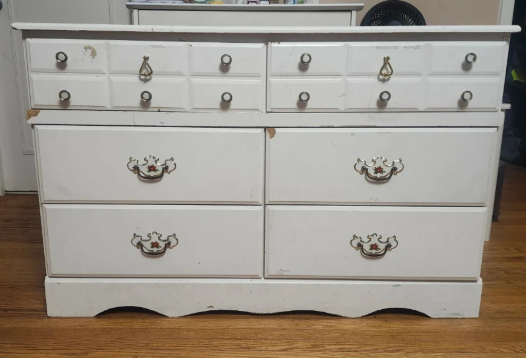 White Dresser with six drawers