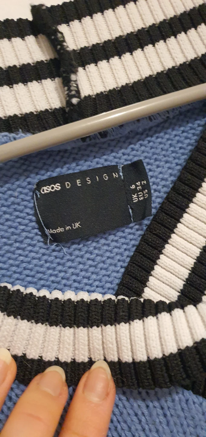 Blue V-Neck Sweater - photo 3