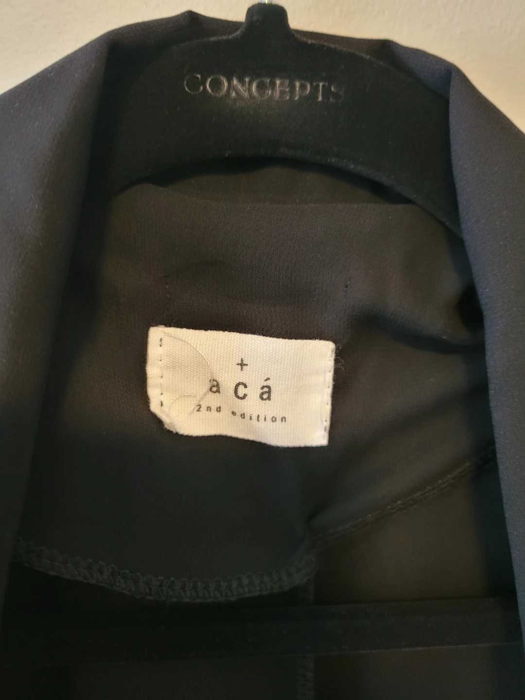 a c á black long open-front trench coat - photo 2