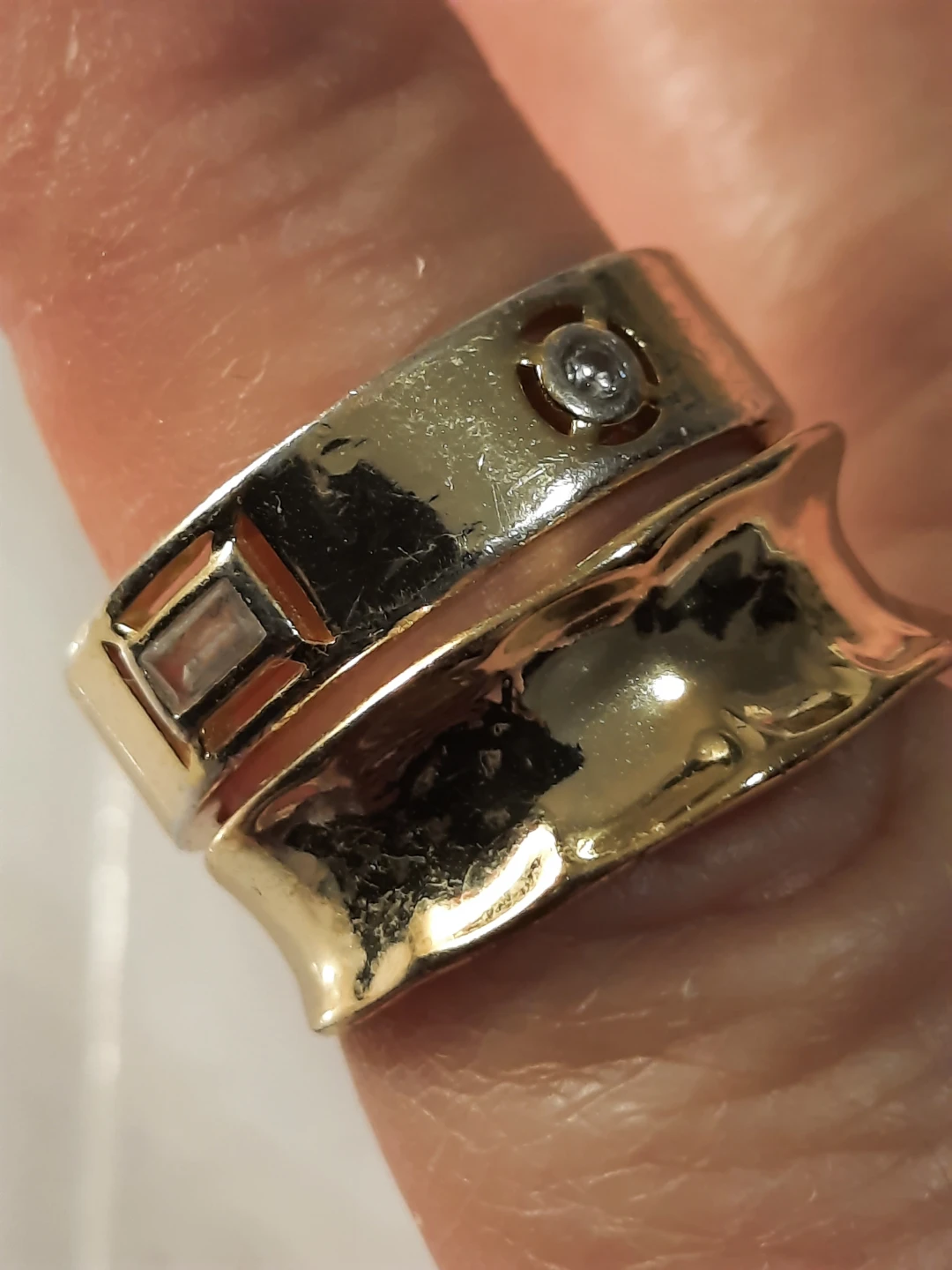 Goldover silver  stackable rings with accent stones - photo 2