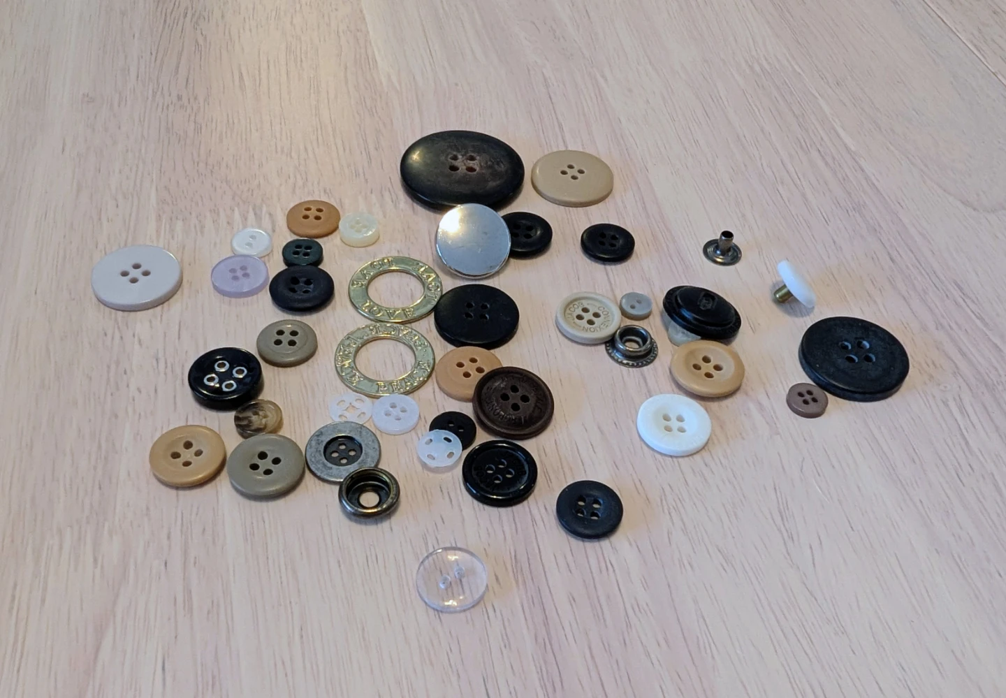 Assorted Buttons and Fasteners