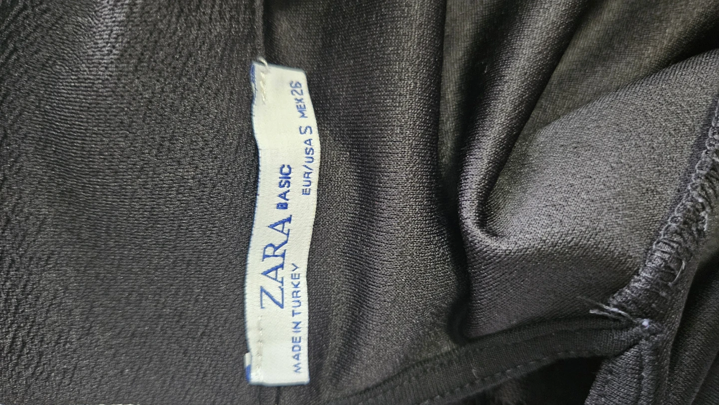ZARA Black Dress with White Collar and Cuffs - Size S - photo 3