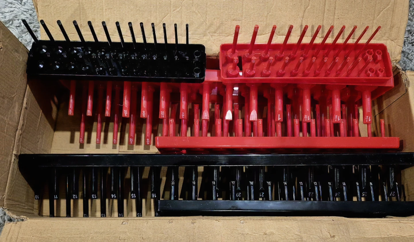 6PCS Socket Organizer Trays, Red SAE & Black Metric - photo 4