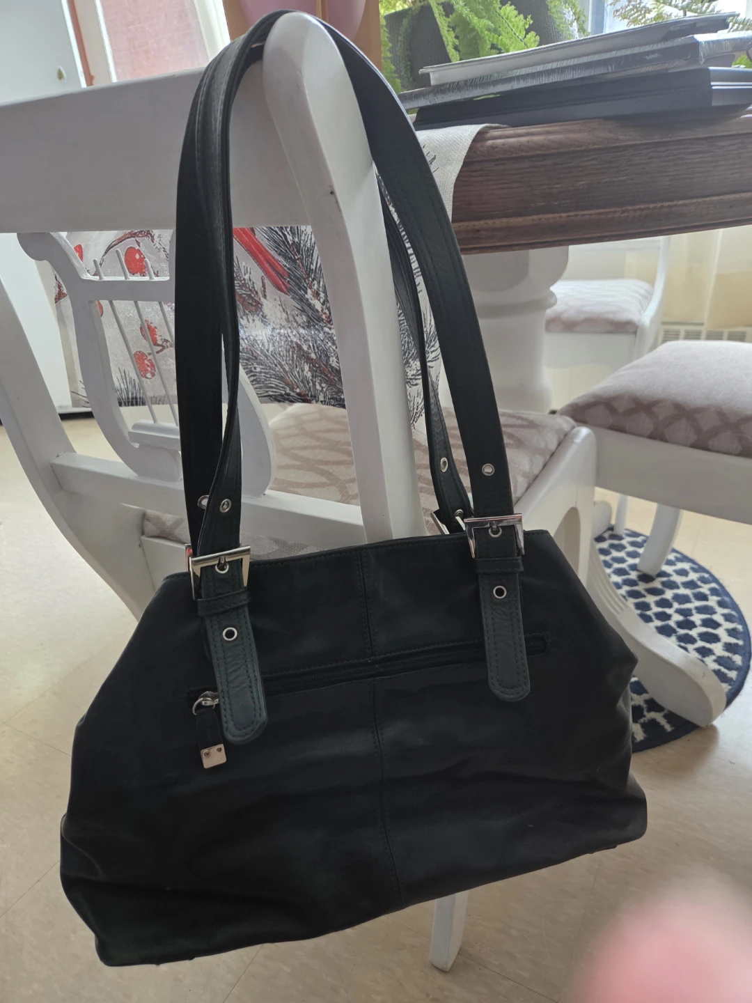 Dark Green Leather Shoulder Bag