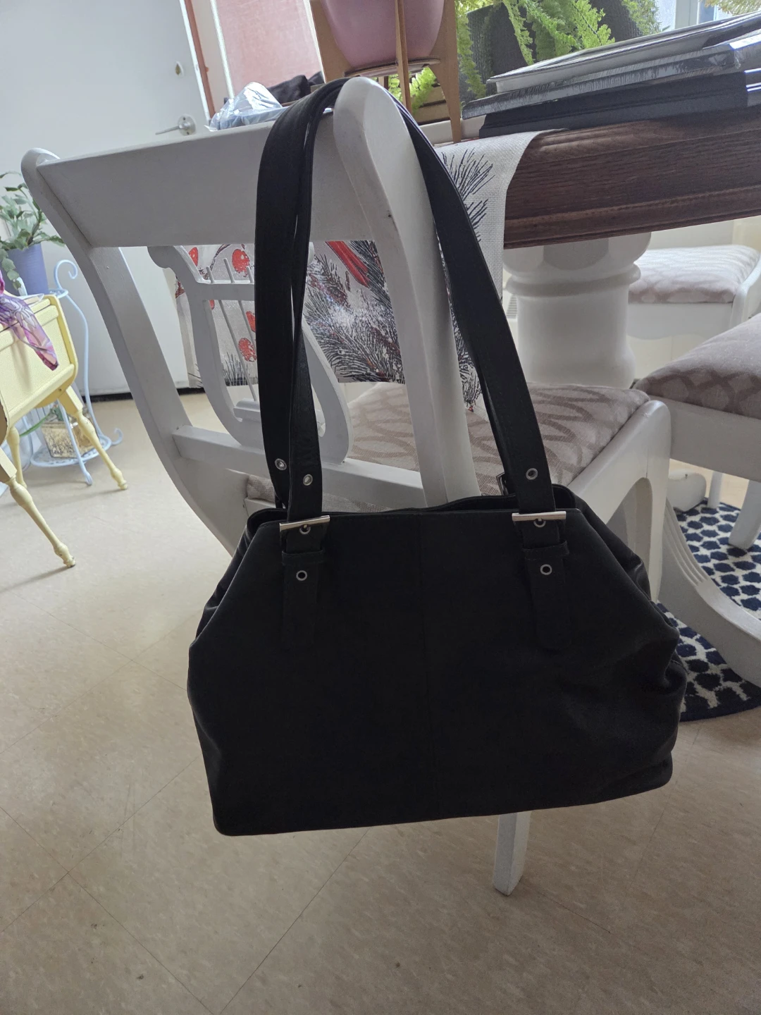 Dark Green Leather Shoulder Bag - photo 2
