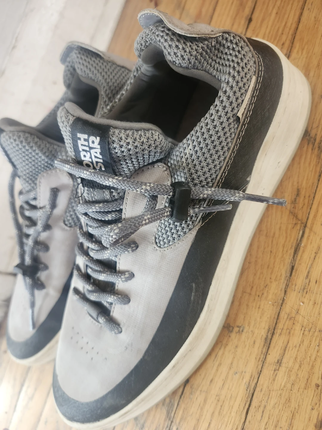 North Star Grey/Black Lace-Up Sneakers - Size 8/41