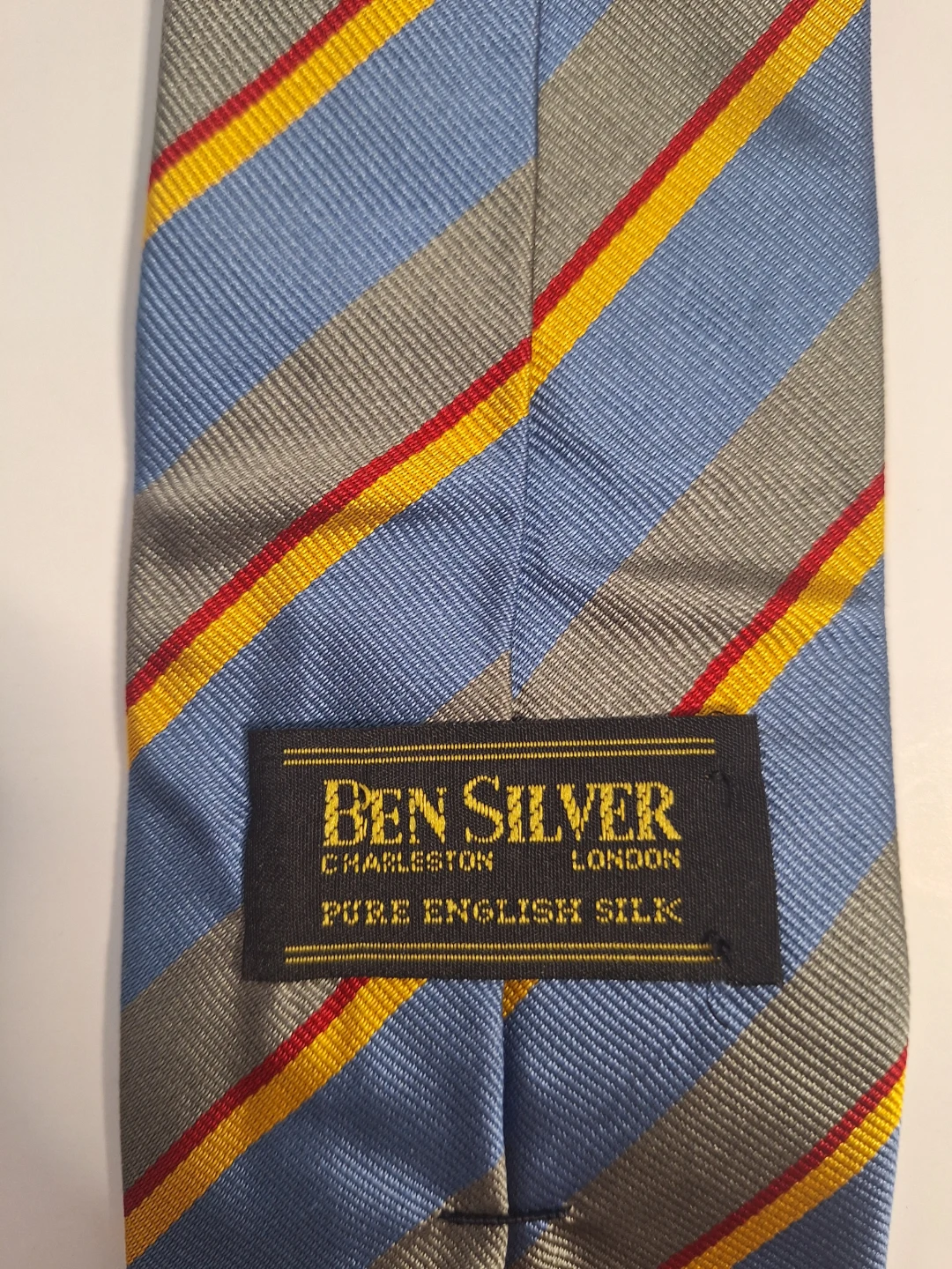 Ben Silver Pure English Silk Tie Charleston London England