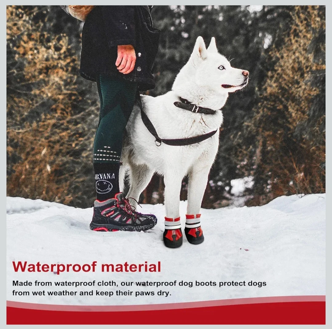 Dog Boots, Waterproof Anti-Slip Dog Shoes with Reflective .... - photo 2